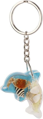 kcrygogo Glow in Dark Seashell Crab Dolphin Keychains Key Rings for Party Favor, Wonderful Little Gift for Man Or Woman(Blue) in Kuwait