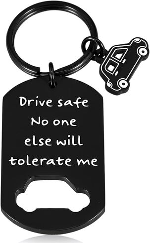 Octamber Drive Safe Keychain for Boyfriend Cute Valentines Day Gifts for Him Boyfriend Husband Men Gifts for Anniversary Birthday Keyring, Black, L in Saudi Arabia