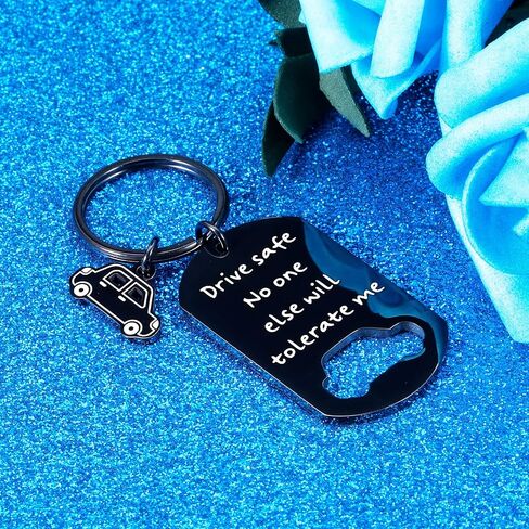 Octamber Drive Safe Keychain for Boyfriend Cute Valentines Day Gifts for Him Boyfriend Husband Men Gifts for Anniversary Birthday Keyring, Black, L in Saudi Arabia