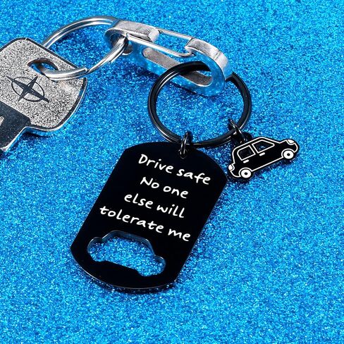 Octamber Drive Safe Keychain for Boyfriend Cute Valentines Day Gifts for Him Boyfriend Husband Men Gifts for Anniversary Birthday Keyring, Black, L in Saudi Arabia