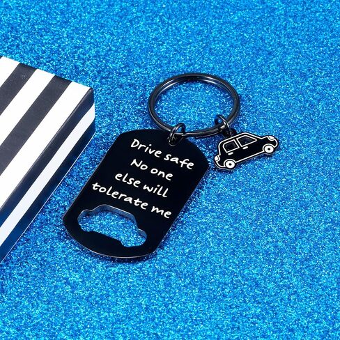 Octamber Drive Safe Keychain for Boyfriend Cute Valentines Day Gifts for Him Boyfriend Husband Men Gifts for Anniversary Birthday Keyring, Black, L in Saudi Arabia