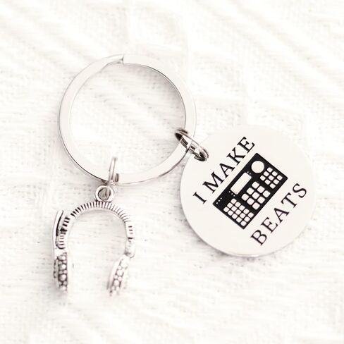 VALAFO Dj Keychain Gifts for Men Women Men Him Music Producer Birthday Ideas Keyring Dj Pendant Jewelry Radio DJ Keychain, Stainless Steel, stainless steel in Kuwait