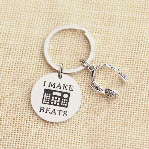 VALAFO Dj Keychain Gifts for Men Women Men Him Music Producer Birthday Ideas Keyring Dj Pendant Jewelry Radio DJ Keychain, Stainless Steel, stainless steel in Kuwait