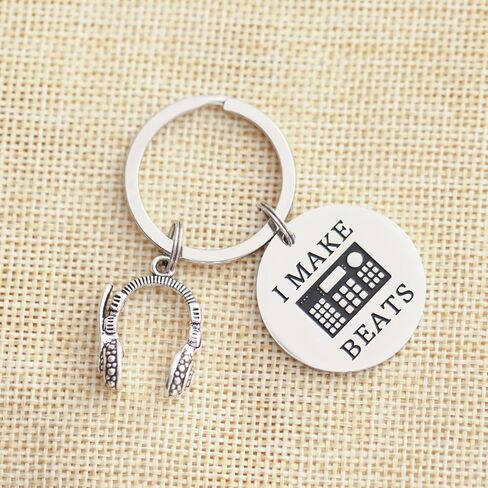VALAFO Dj Keychain Gifts for Men Women Men Him Music Producer Birthday Ideas Keyring Dj Pendant Jewelry Radio DJ Keychain, Stainless Steel, stainless steel in Kuwait