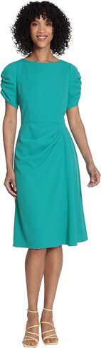 Maggy London Women's Ruched Sleeve and Side Waist Detail Scuba Crepe Fit and Flare in Saudi Arabia