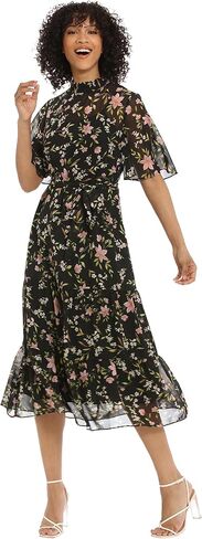 Maggy London Women's Mock Neck Tiered Midi Event Occasion Guest of in Saudi Arabia