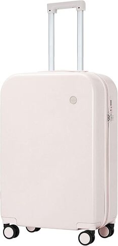 Carry on Luggage, Mixi Suitcase Spinner Wheels Luggage Hardshell Lightweight Rolling Suitcases PC with Cover & TSA Lock for Business Travel, Off White（Slight Pink）, 20in carry on in Kuwait