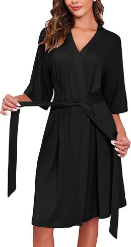 Ekouaer Robes for Women Short Knit Bathrobe Lightweight Soft Knit Sleepwear Casual Ladies Loungewear in Saudi Arabia