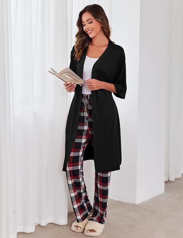 Ekouaer Robes for Women Short Knit Bathrobe Lightweight Soft Knit Sleepwear Casual Ladies Loungewear in Saudi Arabia