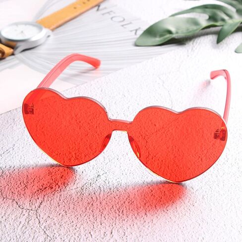 24 Pack Heart Rimless Sunglasses Love Glasses for Valentine's Day St Patrick's Day Easter Party Favors in Saudi Arabia