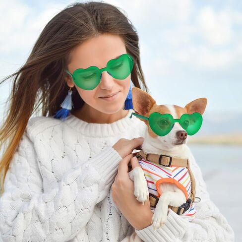 24 Pack Heart Rimless Sunglasses Love Glasses for Valentine's Day St Patrick's Day Easter Party Favors in Saudi Arabia