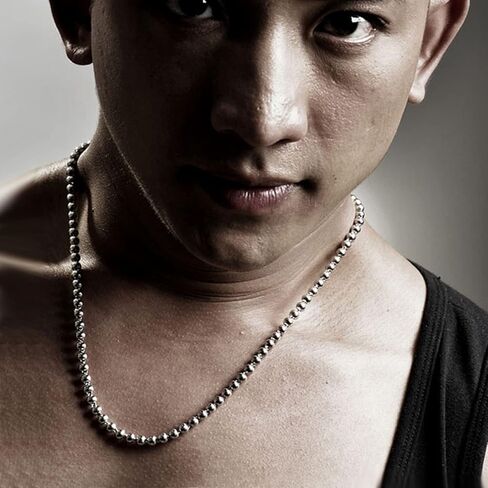 Men Solid 925 Sterling Silver Bead Necklace Women 4MM 6MM Round Prayer Beads Link Chain 18 "20" 22 "24" 26 "28" 30" 32" 34Boys Teens Italy Jewelry Gift in Kuwait