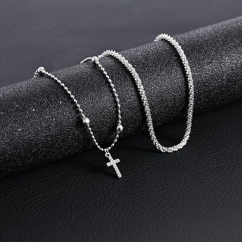 Risamil الذهب / الفضة الصليب سلسلة سوار للنساء العصرية 14K الذهب مطلي اللؤلؤ مطرز أساور لذيذ لامعة الفضة الصليب سحر الإسورة سوار مجوهرات للنساء الفتيات in Kuwait