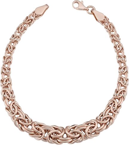 Kooljewelry سوار بيزنطي متدرج من الذهب عيار 14 قيراط، 7.5 بوصة (ذهب أصفر أو ذهب وردي) in Saudi Arabia