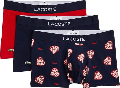 Lacoste Men's 3-Pack Cotton Stretch Valentine's Day Trunk in Saudi Arabia