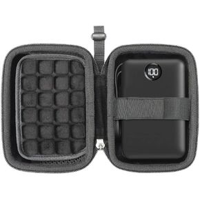 RAIACE Hard Travel Storage Case Compatible with Anker 2wmAh Portable Charger, Built-in mesh Pocket for USB-C Cable. (case only) - Black