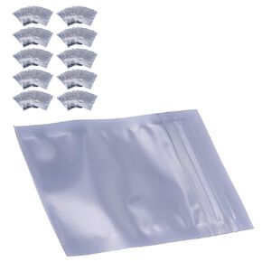 100Pcs 6x9cm Antistatic,Hard Small ESD Bags,Resealable Static Bags Drive Bags Cases Hard Drive Accessories Storage Bag Silver Gray Flat Translucent Resealable Pouch for