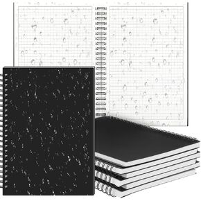 6 Pack Waterproof A5 Graph Paper Spiral Notebook 6"x8" All Weather Notepad Grid Notebook Weatherproof Notepad Tactical Steno Pads Memo Journal for Note Writing Outdoor Activity Recording
