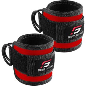Ankle Straps for Cable Machines - Padded Gym Cuffs for Kickbacks, Glute Workouts, Leg Extensions, and Hip Abductors for Men and Women Fitness, Steel Double D Ring, Adjustable Neoprene Support