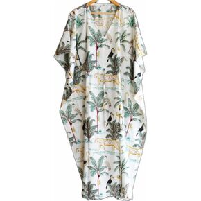 Cotton Hand Block Print Kaftan Sleepwear Maxi Dress Robe, Women Dress Long Caftan,Dress Beach Cover up, Indian Handmade Floral Cotton Kaftan
