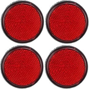 Round Reflectors 4Pcs 2in Screw Mount Reflective Warning Reflector Round Warning Reflectors Atv Reflectors for Semi Trucks Trailers Boats Scooter