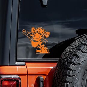 Tiger Cartoon Decal Vinyl Sticker Auto Car Truck Wall Laptop | Orange | 5.5" x 5.5"