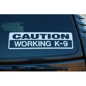 Caution Working K9 Vinyl Sticker Decal Police Dog Law Enforcement Choose Color & Size (V450) (6" X 1.75", White)