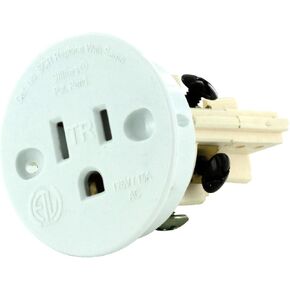 Self Contained Receptacle - Tamper Resistant - Includes Cover Cap and Mounting Screws - White