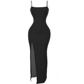 Maxi Bodycon Dress for Women Cami Maxi Dress Bodycon Slip Fitted Maxi Dress for Women Long Fitted Dresses for Women