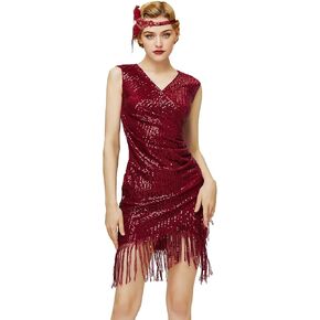 BABEYOND Sequin Dresses for Women - Wrap Bodycon Party Dress Ruched Fringe Sexy Night Clubwear in Kuwait