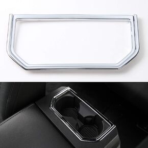 Car Armrest Box Cup Holder Decoration Ring Cover Trim for Ford F150 2016 2017 (Chrome)