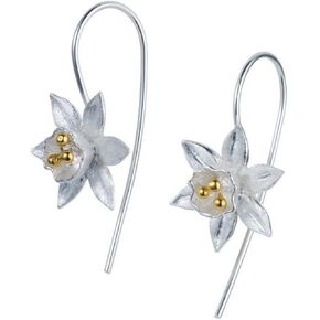 Gold Flower Dangle Earrings for Women, Flower Petal Earrings for Girls, Gold Unique Chic 3D Large Hawaiian Flower Floral Dangle Earrings Hypoallergenic Flower Jewelry Gifts