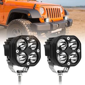 LED Pods Light, 4 Inch LED Fog Lights White, 40W Led Cube Lights Off Road Driving Lights Fit for Pickup, Truck, Jeep, SUV, ATV, UTV, Boat, Motorcycle