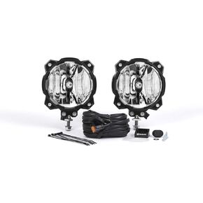 KC HiLiTES 91305 Gravity LED Pro6 Single Wide-40 Beam with Wiring Harness and Illuminated LED Light Switch - Pair Pack System