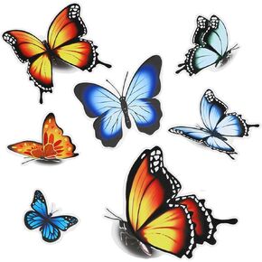 Butterfly Car Stickers and Decals, Pretty Butterfly Stickers 3D Creative Car Stickers Waterproof Car Decals Scratch-Resistant Sticker Para Carro for Women Automotive, Motorcycle, Helmet, Luggage