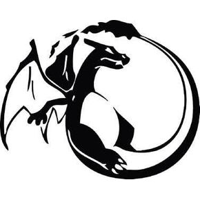 Charizard Flying - Vinyl 5" Tall (Color: Black) Decal Laptop Tablet Skateboard car Windows Stickers