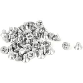 uxcell M3x4mm Stainless Steel Phillips Flat Countersunk Head Screws 50pcs