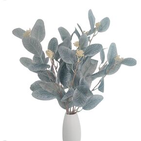 4Pcs Artificial Eucalyptus Leaves Stems Faux Eucalyptus Plant Branches for Vase Filling Home Decoration Flowers Wedding Holiday Arrangement (Light pink)