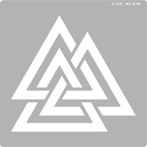 Aleks Melnyk #107 Metal Stencil, Celtic Knot, Valknut, Odin Triangle, Wicca, Irish Stencil, 1 PCS, Template for Painting, Wood Burning, Wood Carving, for Embroidery, Scandinavian, Viking Symbol
