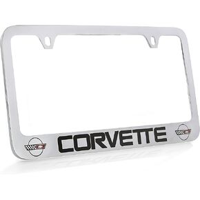Chevrolet Corvette C4 Chrome Plated Metal License Plate Frame Holder