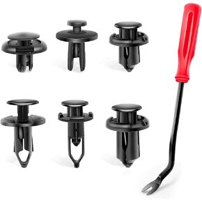 120 قطعة 6.8 مم 7.8 مم 8.5 مم 10 مم مشابك تثبيت ممتص الصدمات، مشابك تثبيت بلاستيكية، مشابك رفرف لوحة زخرفة الباب، مشابك ممتص الصدمات مع أداة إزالة تثبيت واحدة (أسود) in Kuwait