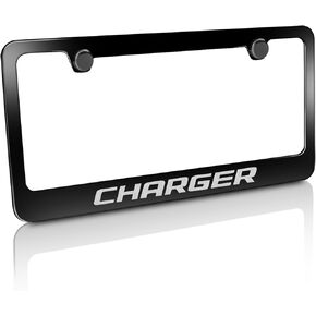 Dodge Charger Black Metal License Plate Frame