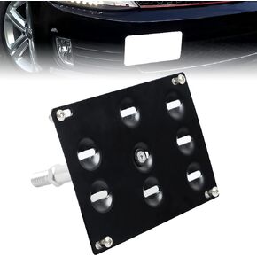 Teng Auto Front Tow Hook License Plate Bracket for Volkswagen Golf Jetta GTI EOS MK5 MK6 Sportwagen for Audi TT MK2, Black