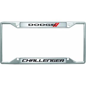 Eurosport Daytona- Compatible with -, Dodge Challenger with Stripes License Plate Frame