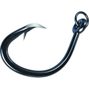 Eagle Claw TK619HR-10/0 Trokar Magnum "619" Ringed Circle Hook, Black/Chrome Finish