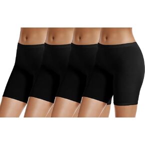 Slip Shorts Modal Fabric Stretch Smooth Boyshorts for Yoga Bike Short Boxer Briefs (4 Pack)