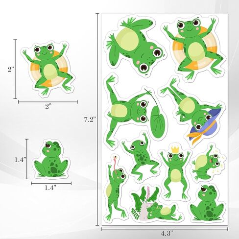 Pack 50 Pcs Cute Animal Frog Stickers for Water Bottles Waterproof Laptop Luggage Helmet Computer Phone Case Teens Adults Girls Boys Aesthetic Sticker Packs Small Vinyl Decals in Saudi Arabia