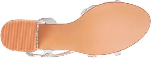 حذاء نسائي من SheSole مصنوع من حجر الراين اللامع لحفلات الزفاف وحفلات التخرج والسهرة الرسمية صندل بكعب منخفض مكتنز فضي US 9 in Kuwait