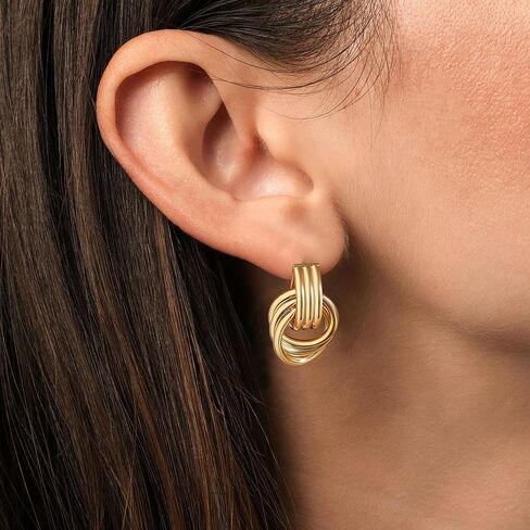 Gold/Silver Chunky Geometric Dangle Earrings for Women Hypoalleagenic14k Gold Plated Lightweight Statement Knot Dangle Earrings for Women in Kuwait