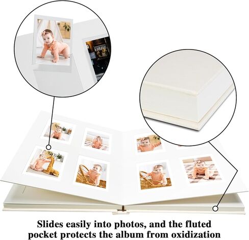 Vienrose Mini Photo Album 52 Pockets Fits for Instant Camera Mini 12 11 9 8 90 25, Polaroid Snap PIC-300, Kodak Mini 3-Inch Film, Beige in Kuwait